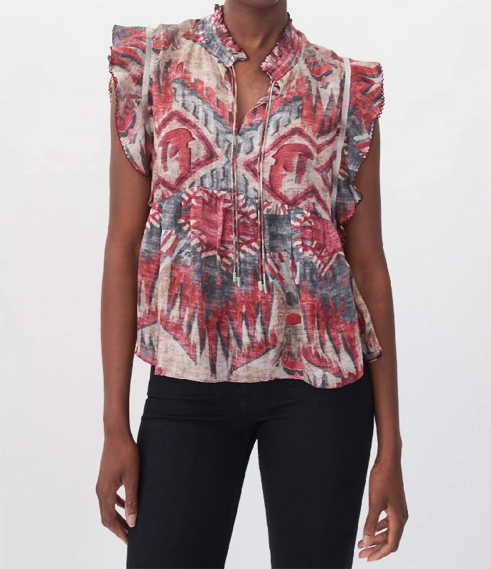 Women's Street Style Casual Wear Ellis Top In Nilo Berry