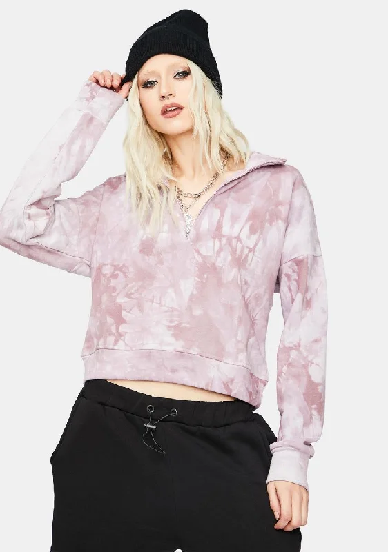 Everyday Women's Fashion Trends Grape About The Vibe Tie Dye Cropped Pullover