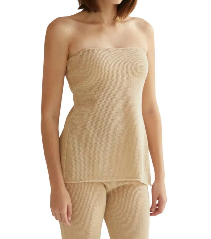 Runway Inspired Wear Brookie Crochet Tube Top In Sand