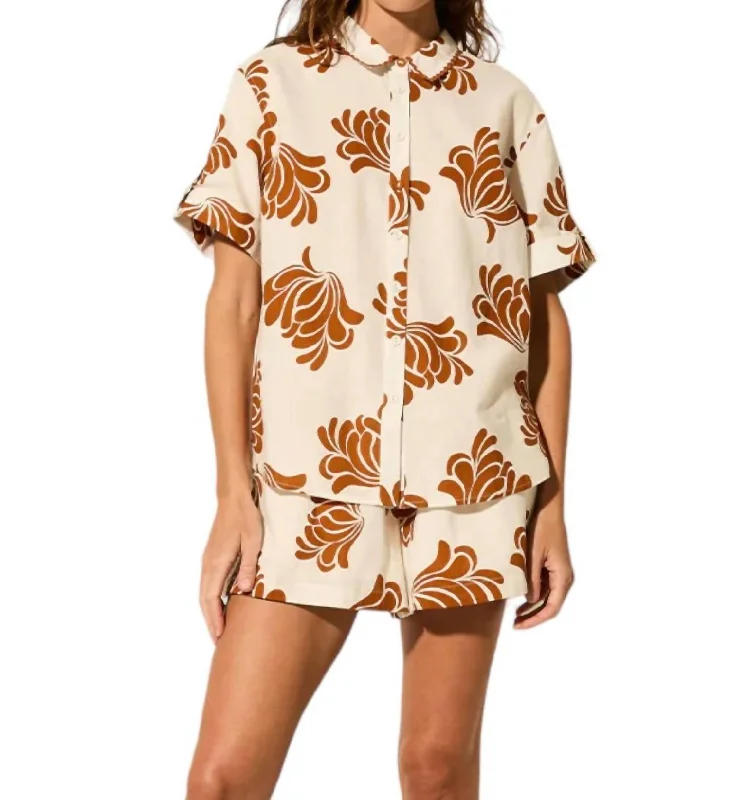 Snag Fabulous Fashion Bargains Inza Shirt In Toffee/white