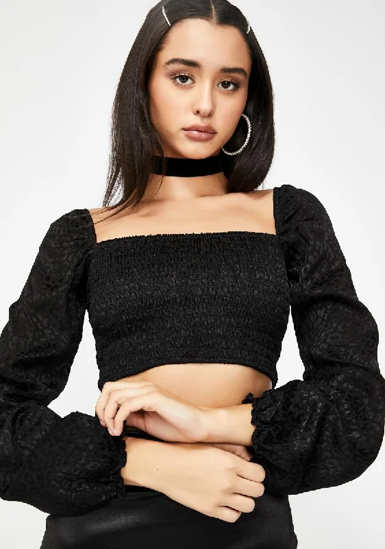 Hot Brand Discounts Black Cheetah Elina Top