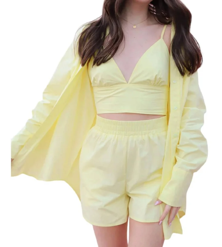 Casual Fashion Trends for Women Where's The Sunshine Top Set In Yellow