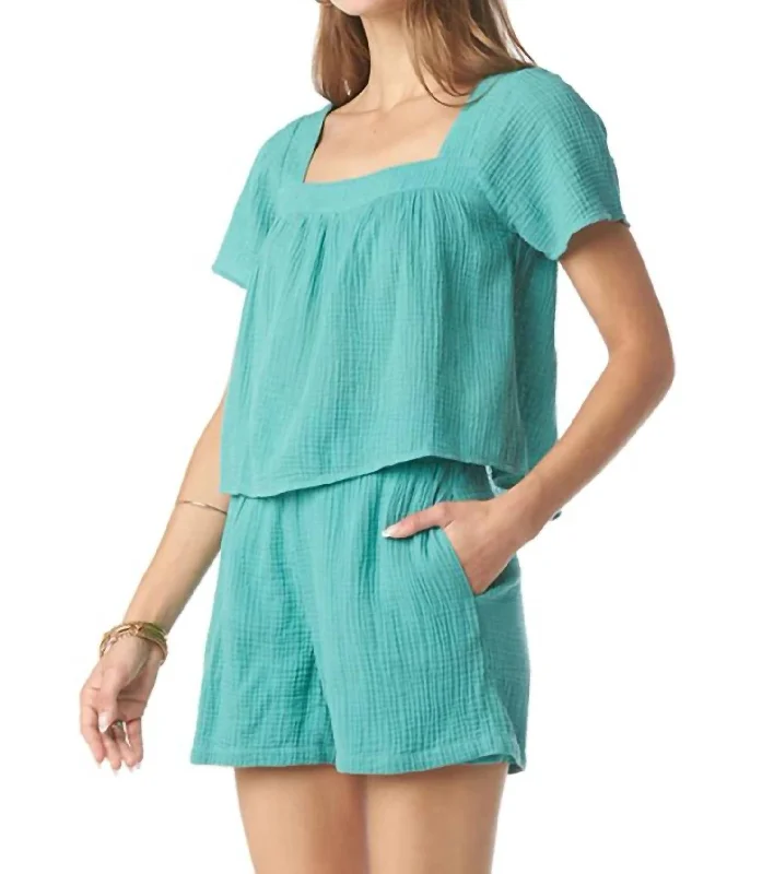 Fashionista Favorites Macia Top In Agate Green