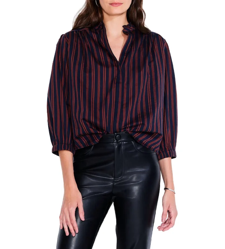 Browse Our Top Products Stripe Stroll Top In Indigo Multi