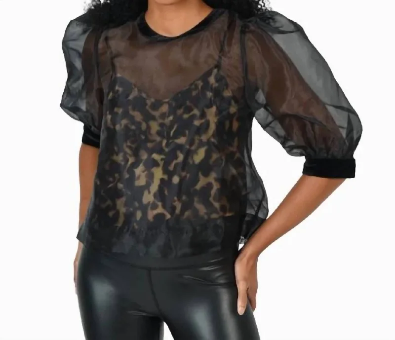 Urban Femme Streetwear Bella Top In Tortoise Organza