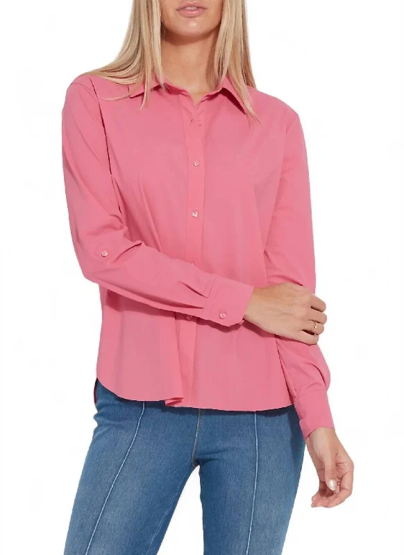 Flash Discount Roll Tab Connie Shirt In Coral Rose