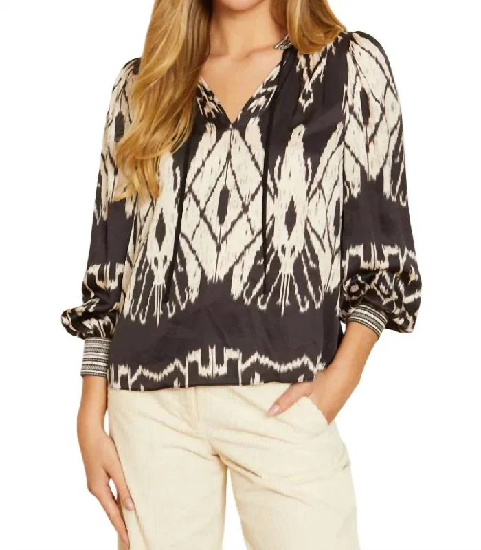 Redefining Women's Fashion Spencer Top In Ikat Tapestry