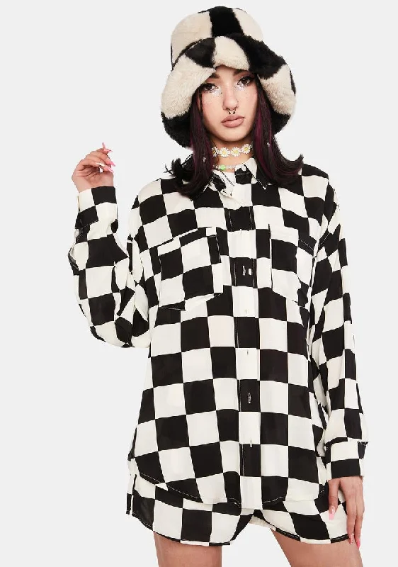 Trend Forward Women's Wear Quite Impressed Checkered Shirt