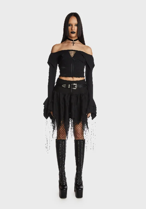 Graceful Fashion Gothic Princess Off Shoulder Sexy Top