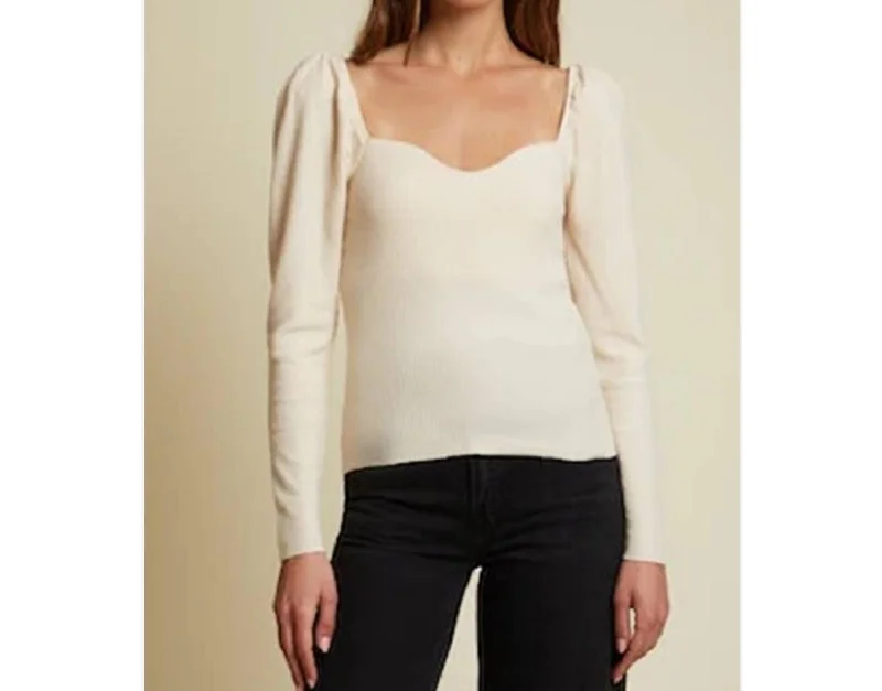 Elegant Style Sweetheart Top In White Chocolate