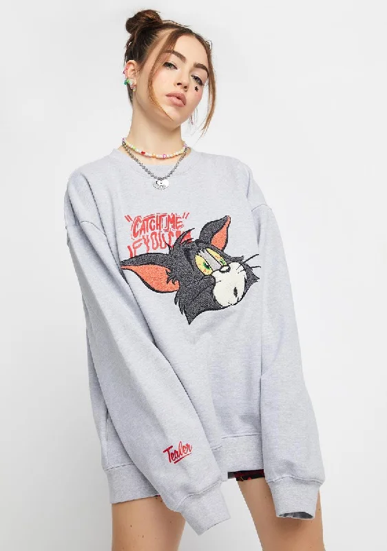 Elegant Attire For The Modern Lady X Tom And Jerry Crewneck Tom