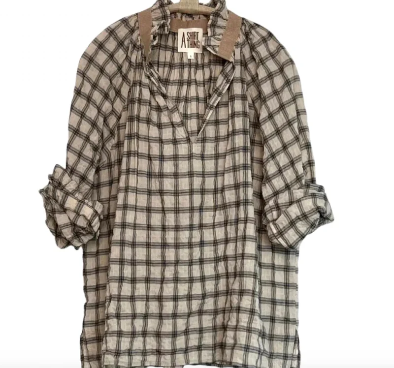 Fashion Women's Clothing Josephine Plaid Shirt In Ivory