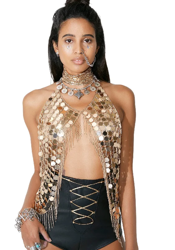 Special Offers, Don't Miss Golden Gyal Chainmail Top