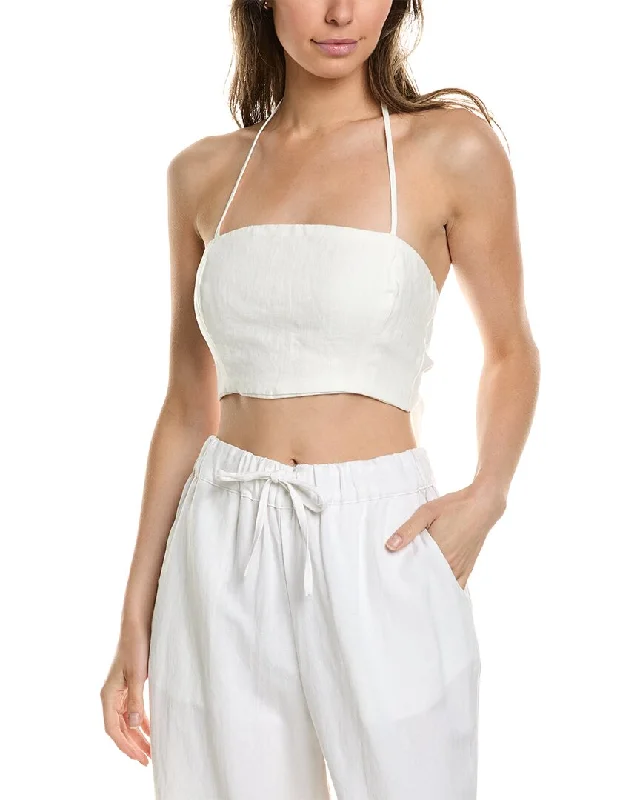 Women's Trendy Outfits DL1961 Tie-Back Linen Top