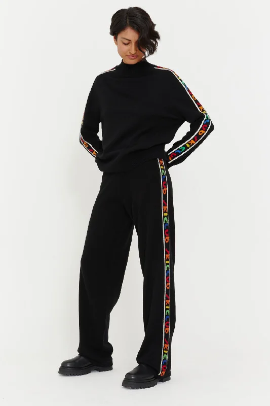 Unbeatable Prices Black Wool-Cashmere Ski Club Track Pants