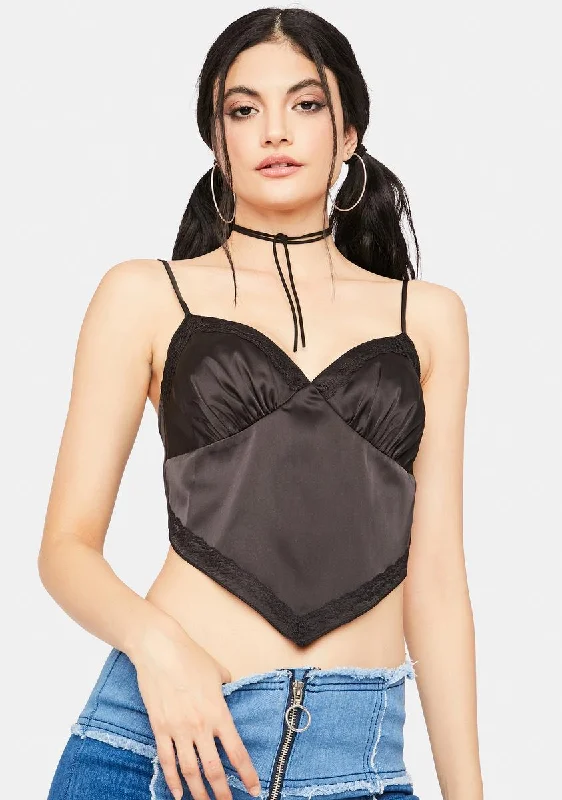 Crazy Price Slashing Movin' On Satin Triangle Top