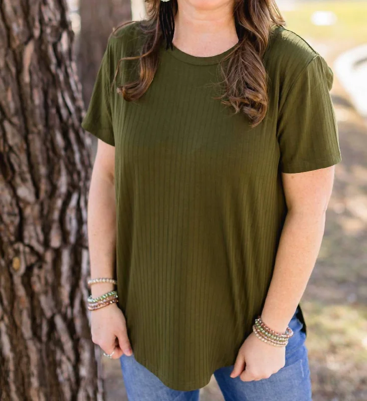 Trendy Street Style Attire Solid Choice Top In Olive