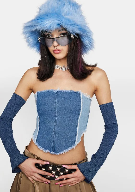 Eclectic Fashion Denim Tube Top Sleeve Set