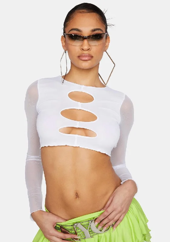 Casual Fashion Ivory Never Enough Time Cut-Out Top