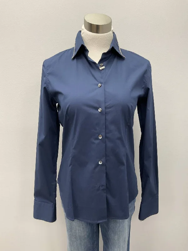 Online Boutique Clothing Navy Monili Trim Shirt