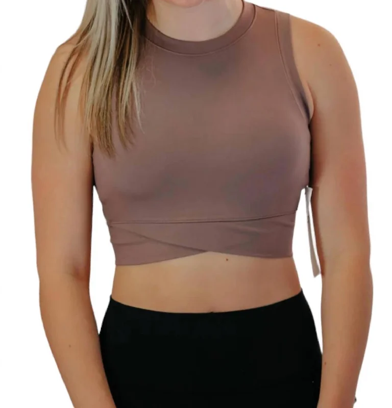 Step Ahead, Lead The Trend Crossover Active Top In Taupe