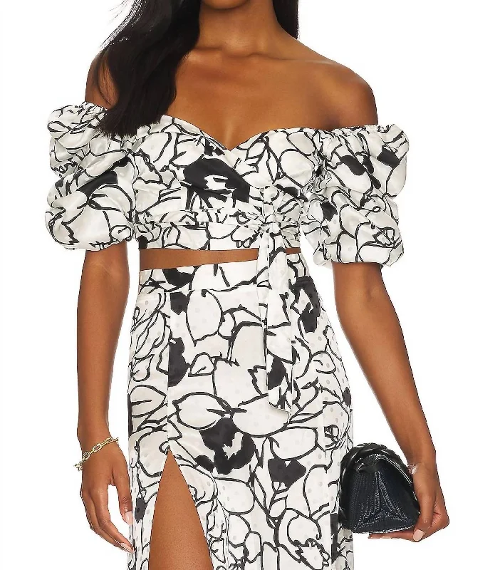 Affordable Online Boutiques Zano Top In Floral Noir Print