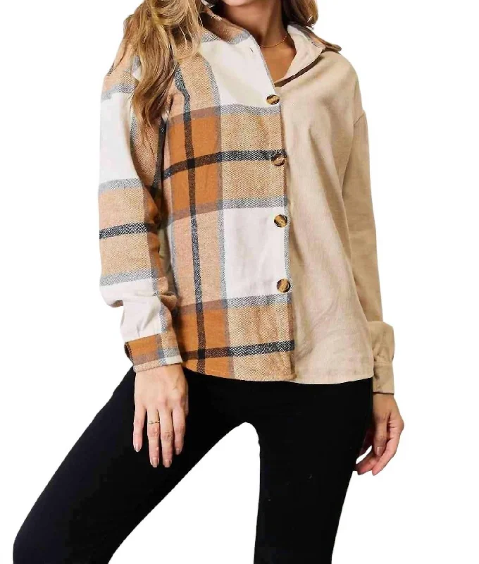 Hot Trends Plaid Print Dropped Shoulder Shirt