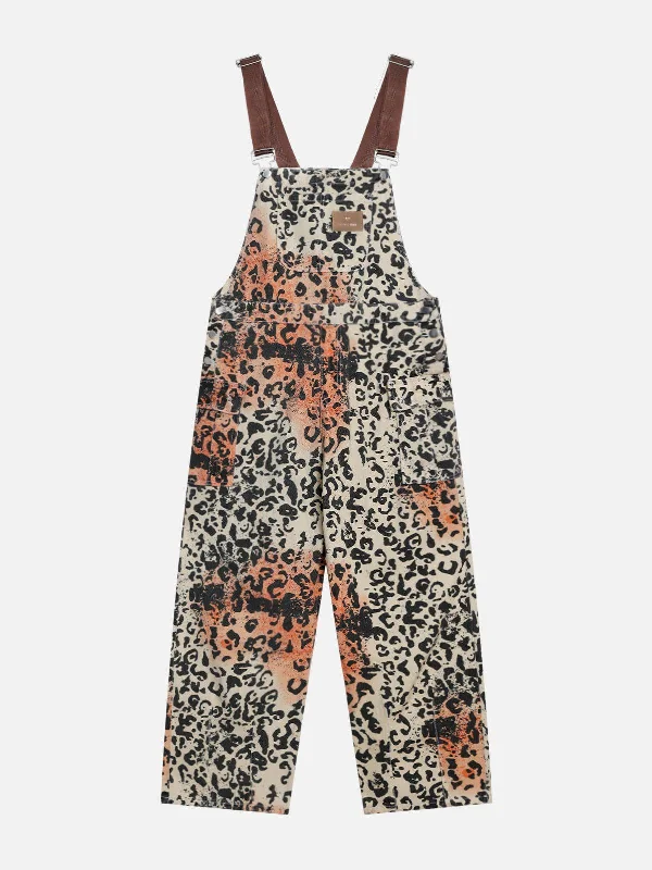 Your Timeless Wardrobe Awaits Aelfric Eden Apricot Leopard Print Overalls