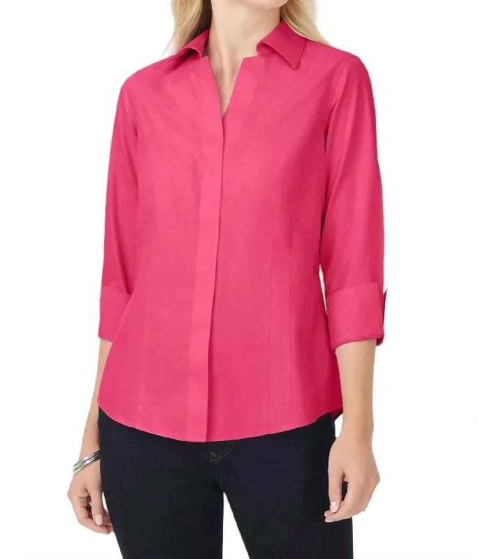 Flash Sales This Week Taylor 3/4 Sleeve Pinpoint Shirt In French Rose