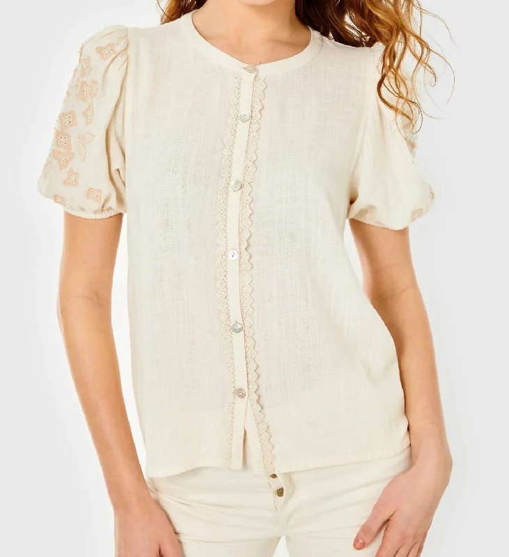 Stylish Loungewear for Women Adeline Top In Gardenia