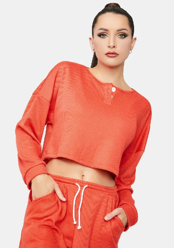 Trendy And Individual Women's Fashion Tangerine Scout Top