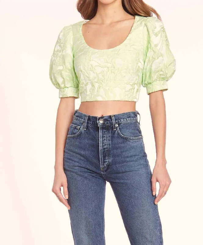 Best Sellers Ballad Puff Sleeve Top In Cucumber