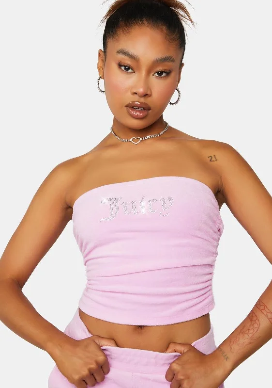 Casual Chic Violet Dusk Bling Tube Top