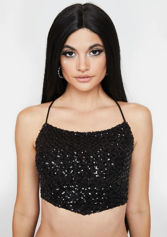 Elegant Styles Slick Sparkle And Shine Sequin Top