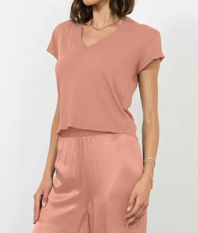 Chic & Cozy Apparel Suri Organic Top In Rose Gold