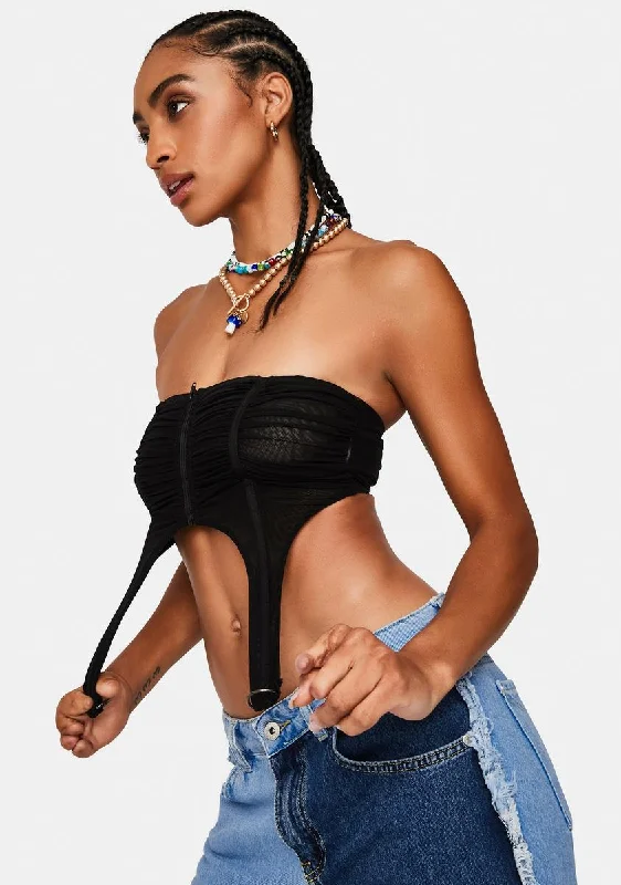 Relaxed Fit Women's Fashion Down And Out Strappy Tube Top