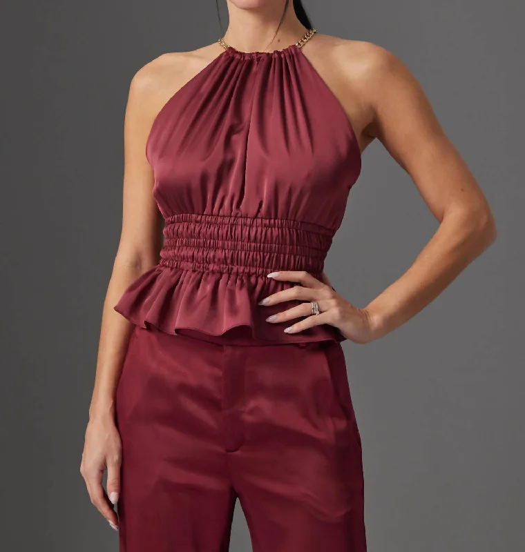 Chic And Edgy Lulu Top In Burgandy