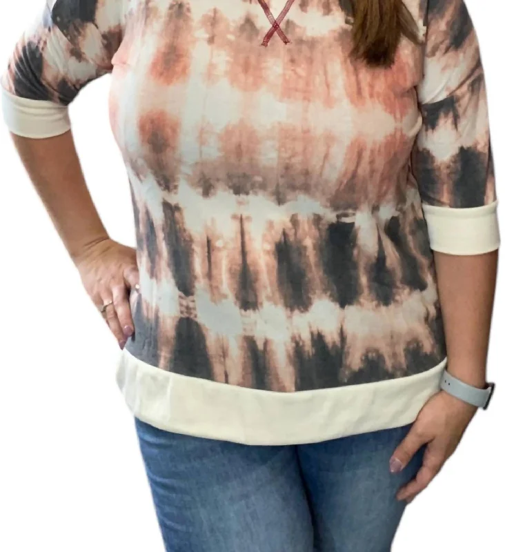 Comfort First Women's Wear Tie Dye Weekender Top In Coral Multi