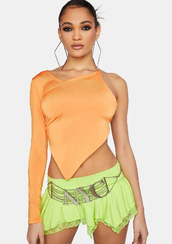 Bold Fashion Beg For You One-Sleeve Top