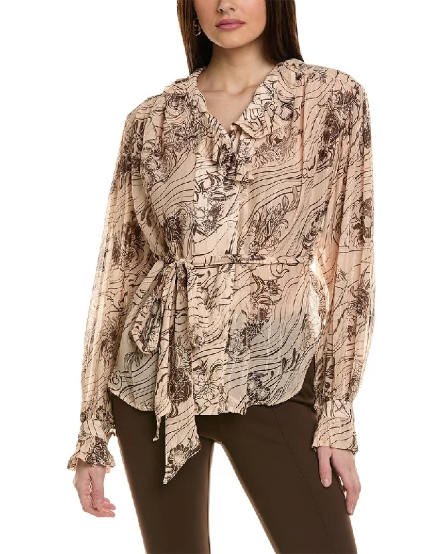 Versatile Wardrobe Essentials Sabina Musayev Esme Silk-Blend Top