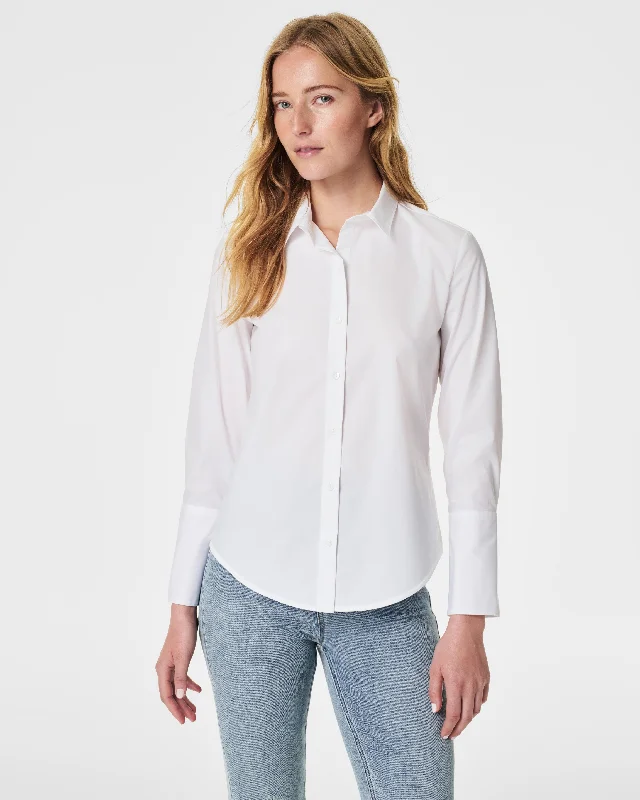 Urban Femme Streetwear SPANX® Poplin Fitted Button-Down Shirt