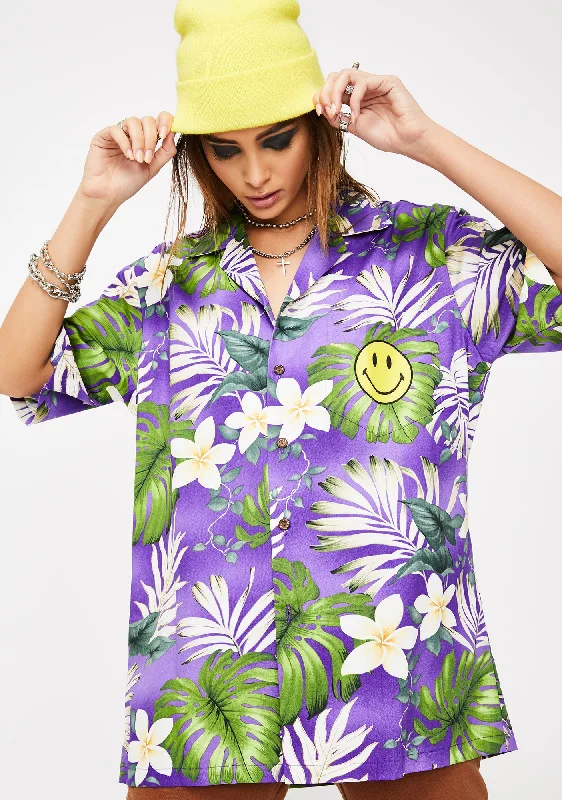 Trendy Boutique Online Smiley Hawaiian Shirt