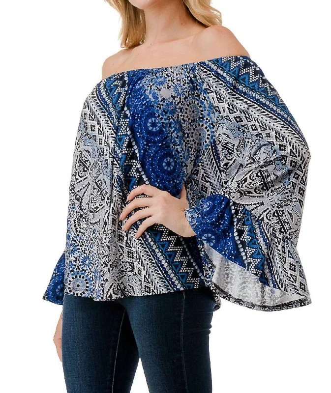 Urban Femme Streetwear Convertible Top In Multi Blue