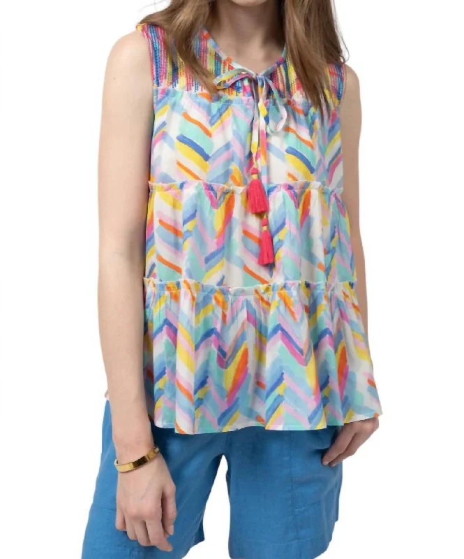 Best Clearance Sales Right Now Rain Stitched Top In Multicolor