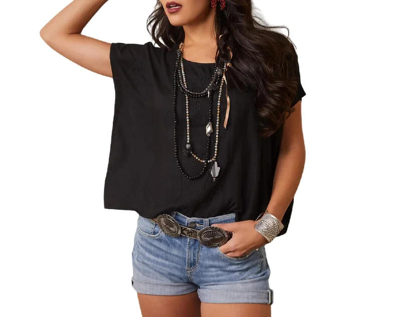 Trendy Casual Outfits Ellie Top In Black