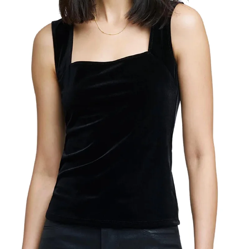 Women's Outerwear for All Weather Conditions Kaeli Square Neck Top In Black