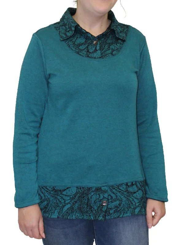 Best Online Women's Boutiques Lucy Reversible Layered Top In Teal