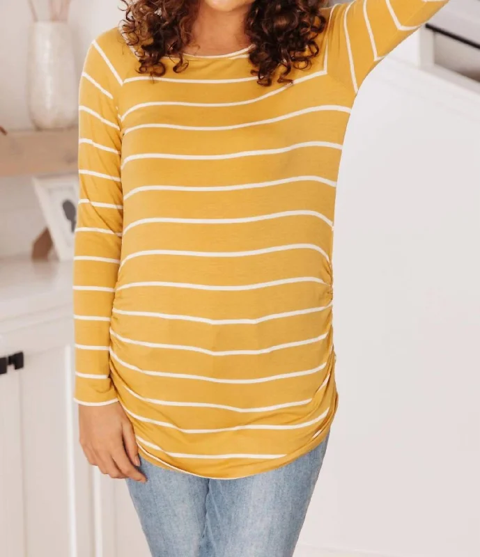 Comfort First Women's Wear Sailing Stripes Top In Yellow