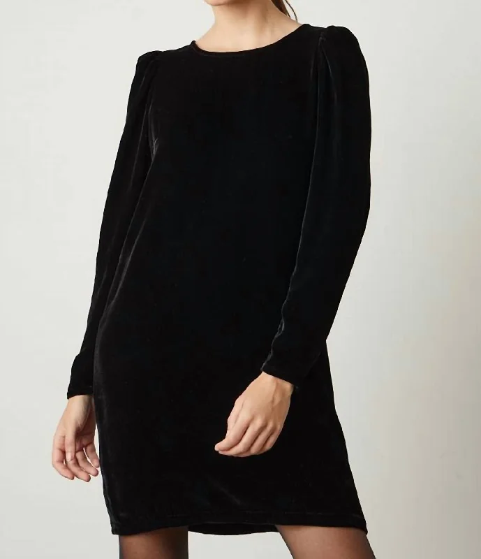 Comfy Women's Outfits for Daily Wear Sheath With Puff Sleeves In Black