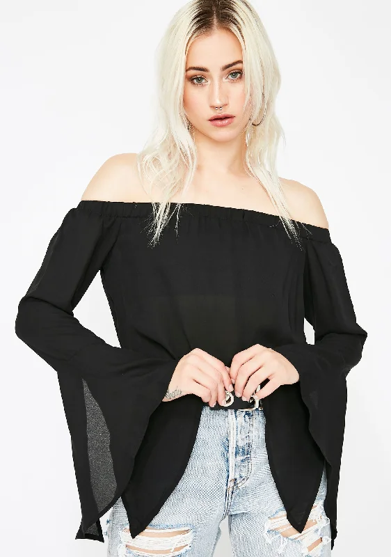 Minimalist Style Wicked Charm Bell Sleeve Top